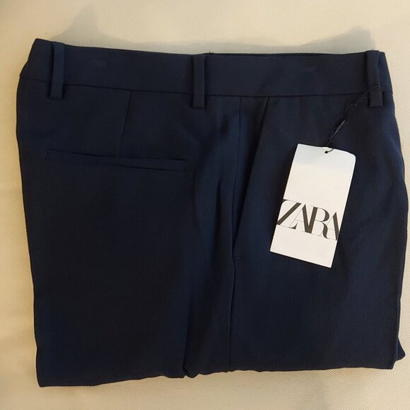 Zara Navy Blue NWT Men’s Size 34 Textured Suit Pants - Picture 1 of 15